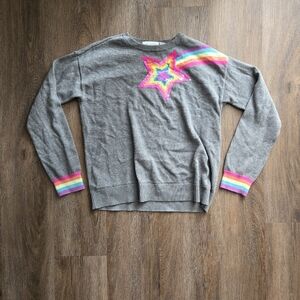 VGUC Girls Children's Place Grey & Rainbow Sequin Sweater, Size 10/12